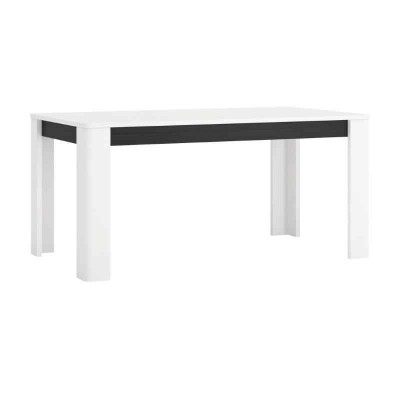 Стол обеденный Venezia тип T07 Wojcik Белый раздвижной стол с элементами черного Venezia