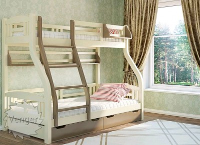 Кровать двухярусная Светлана Венгер Кровать изготовлена из массива натурального дерева ольхи