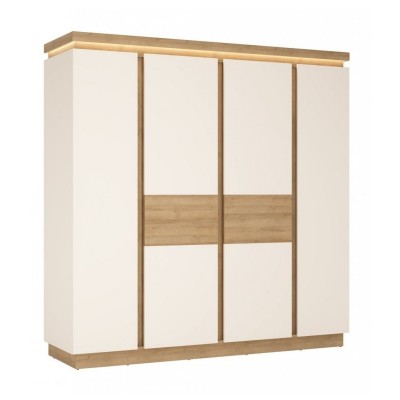 Шкаф 4 дверный Lyon Light тип S03 Wojcik   Мебель следует использовать по назначению - в закрытых помещениях и защищать от погодных условий. Не рекомендуется ставить горячие предметы на мебель.