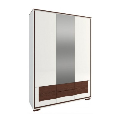 Шкаф 3 дверный с зеркалом FLAMENCO Mebin Размер (ш/в/г): 129х204х61 см