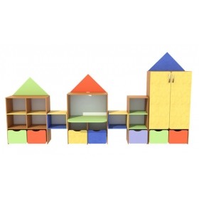 Игровая стенка Городок Стенка для игрушек в детский сад | Игровая стенка Городок