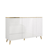 Комод Моніка 3D білий глянець золото CITY-Меблі Київ