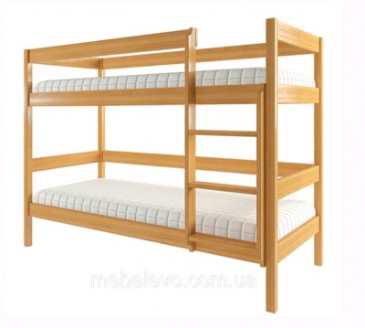 Кровать двухярусная ЕКО-1 Венгер  Кровать изготовлена из массива натурального дерева ольхи
